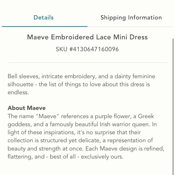 Anthropologie NWT Maeve Embroidered Lace Mini Black Dress Size 6. - Picture 7 of 10